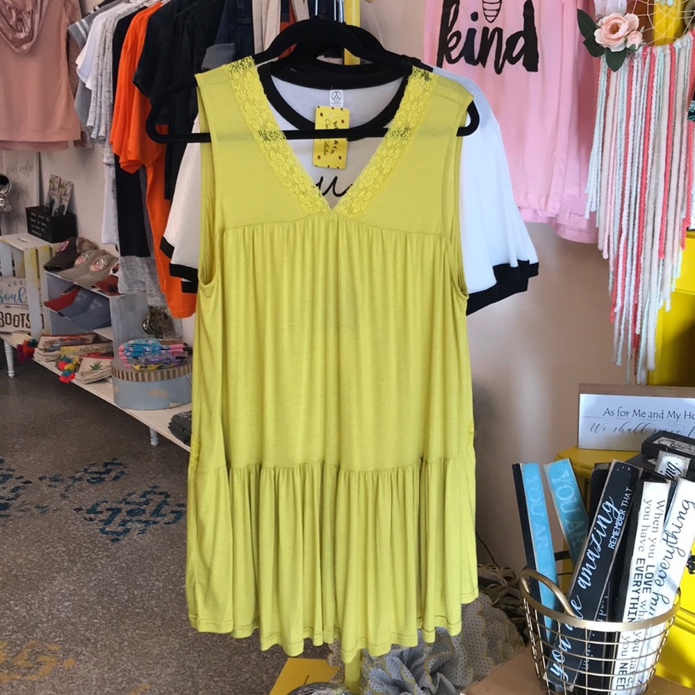 Yellow soft flowy tank top